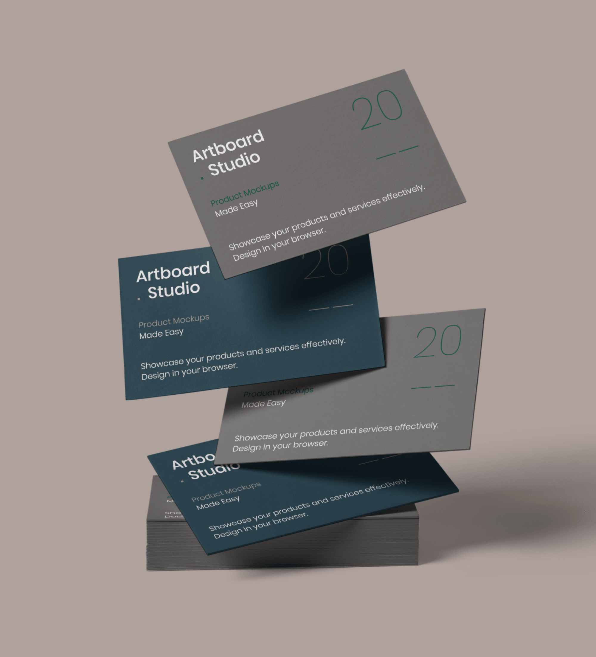You can change business cards project and background color. Flying Business Cards Mockup Scene