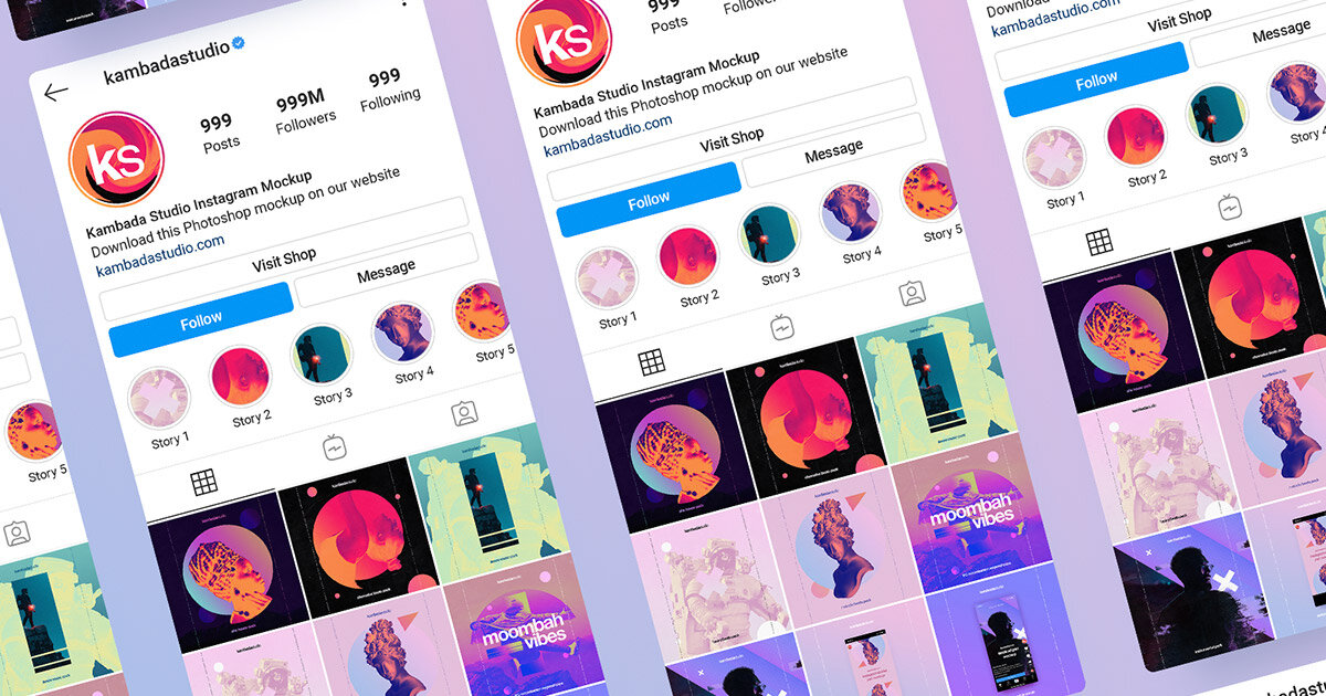 Iphone instagram mockup is a template that shows posts on an iphone from different angles. Instagram Profile Psd Mockup Kambada Studio