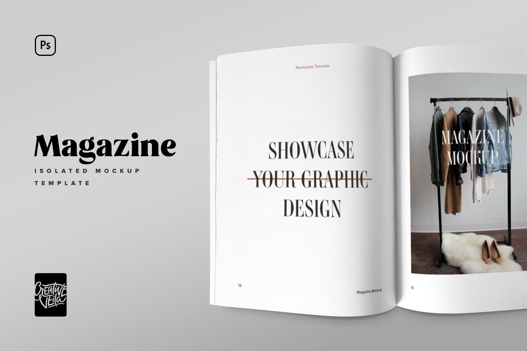 Picture Magazine animation after effects template. Creative Veila Free Magazine Spread Mockup