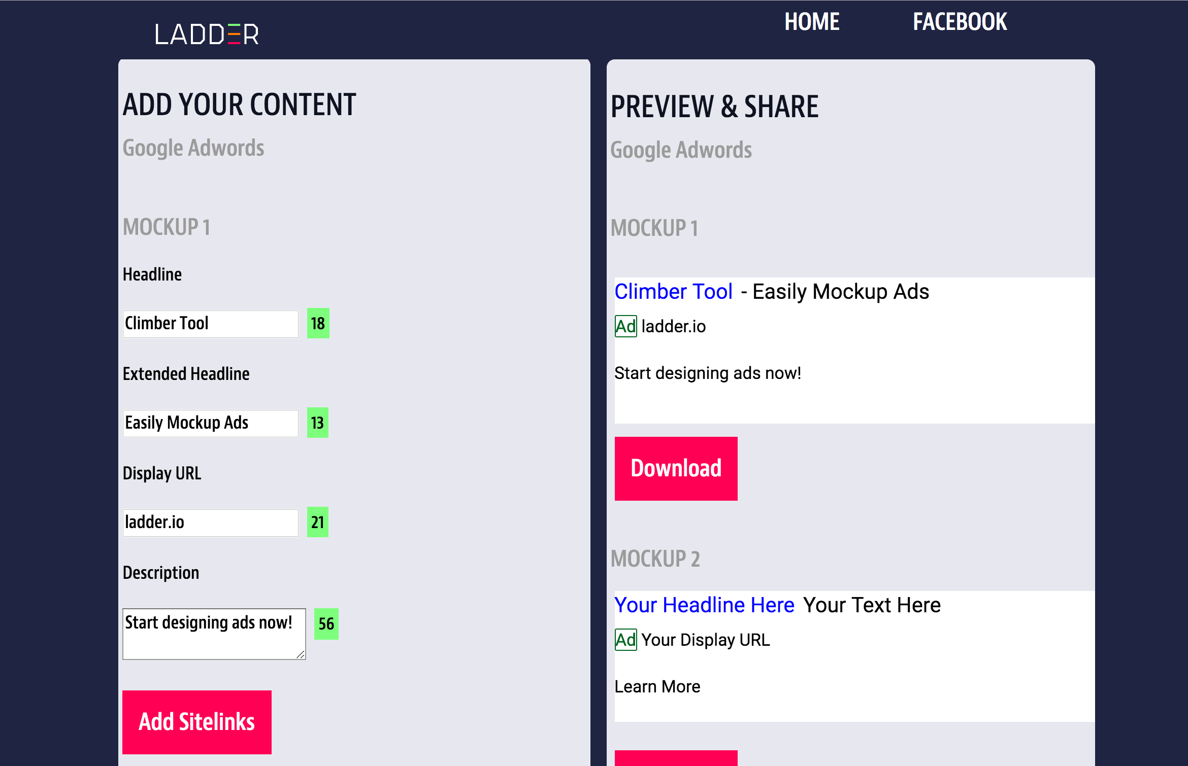 A free tool to quickly mockup googe adwords ad copy. Web Ladder Io Case Study Susana Sevilla Aho